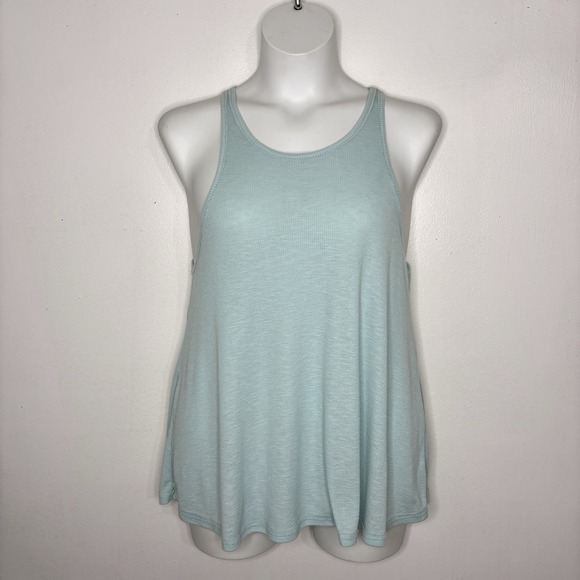 Free People Tops - Free People Tank Top Women Large Green Racerback Boho Flowy Minimalist Swing Top